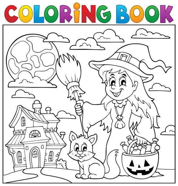 Coloring book Halloween thematics 1 — Stock Vector