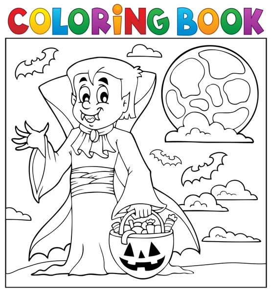 Coloring book with Halloween vampire — Stock Vector
