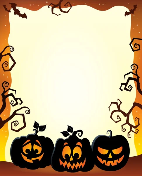 Frame met Halloween pompoen silhouetten — Stockvector