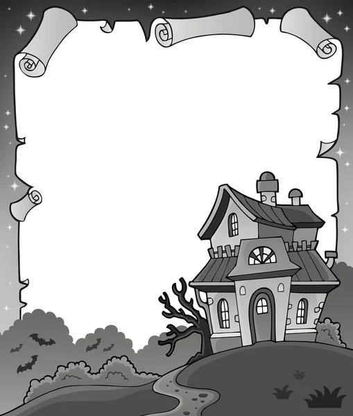 Pergamino de Halloween blanco y negro 1 — Vector de stock