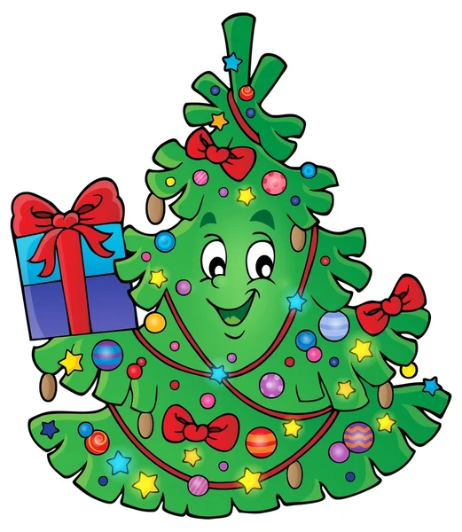 Christmas tree topic image 1 — Stock vektor