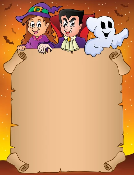 Parchment with Halloween topic 9 — 图库矢量图片