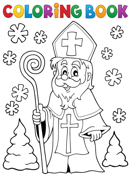 Livre à colorier Saint Nicolas thème 1 — Image vectorielle