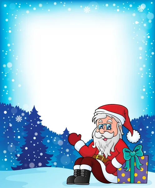 Cadre avec le Père Noël thème 6 — Image vectorielle
