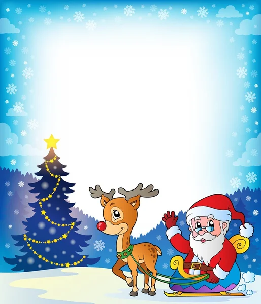 Frame met Santa Claus thema 7 — Stockvector