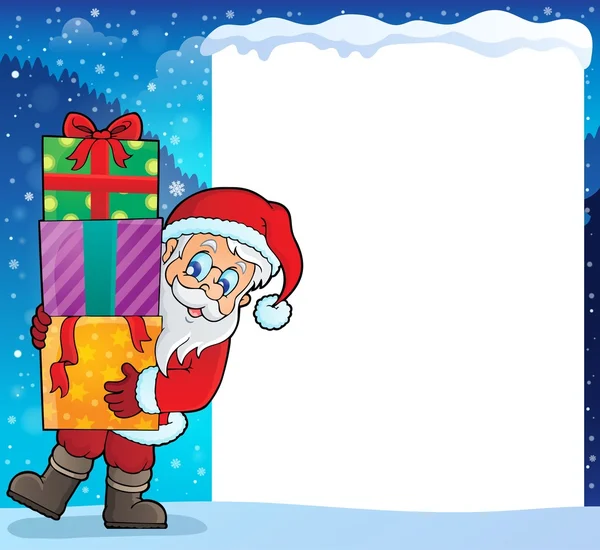 Cadre avec le Père Noël thème 9 — Image vectorielle