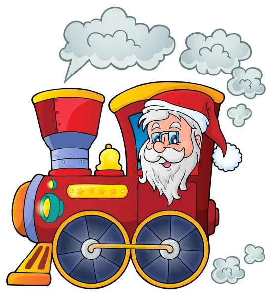 Natal locomotiva tema imagem 1 —  Vetores de Stock