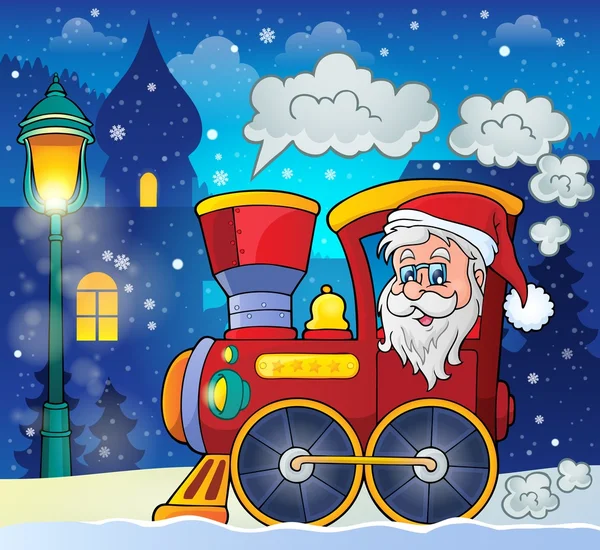 Locomotive de Noël thème image 2 — Image vectorielle