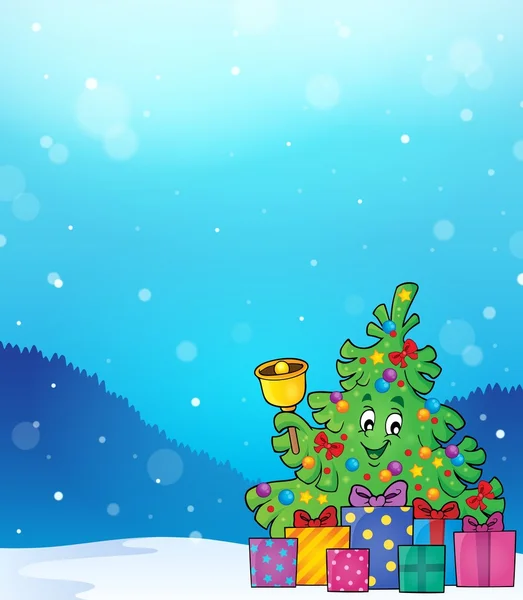 Vánoční stromek a dárky téma obrázek 5 — Stockový vektor