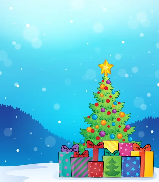 Kerstboom en geschenken thema afbeelding 6 — Stockvector