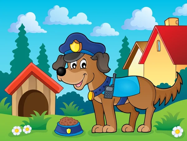 Tema cane poliziotto immagine 2 — Vettoriale Stock