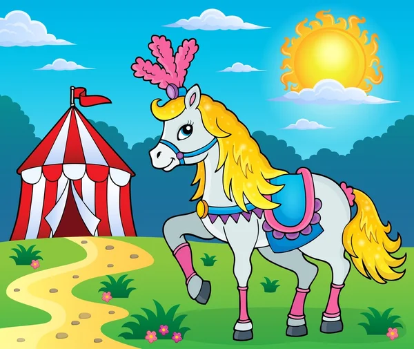 Cirkus koně téma obrázek 3 — Stockový vektor