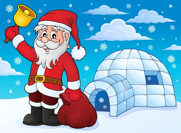 Igloo กับธีมซานตาคลอส 3 — ภาพเวกเตอร์สต็อก