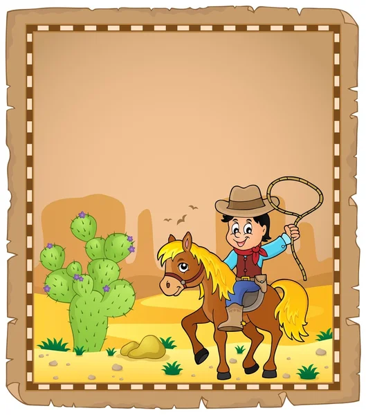 Pergamen cowboy, a ló téma 1 — Stock Vector