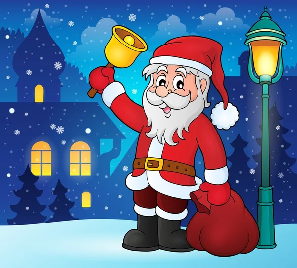 Santa Claus con campana tema imagen 2 — Vector de stock