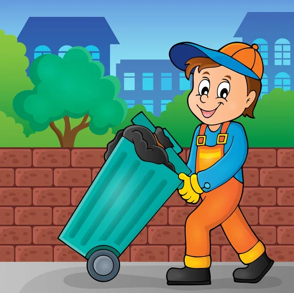 Garbage collector tematu obrazu 2 — Wektor stockowy