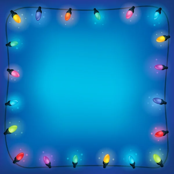 Christmas lights theme frame 2 — Stock Vector