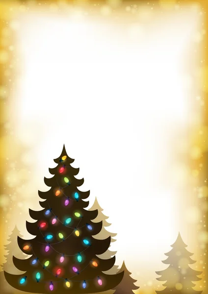 Christmas tree silhouette topic 9 — Stock Vector