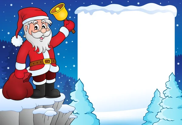Noel Baba çan tema çerçeve 3 ile — Stok Vektör