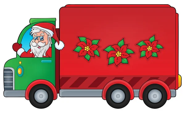 Karácsonyi téma szállítási autó kép 1 — Stock Vector
