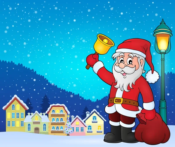 Santa Claus con campana tema imagen 3 — Vector de stock