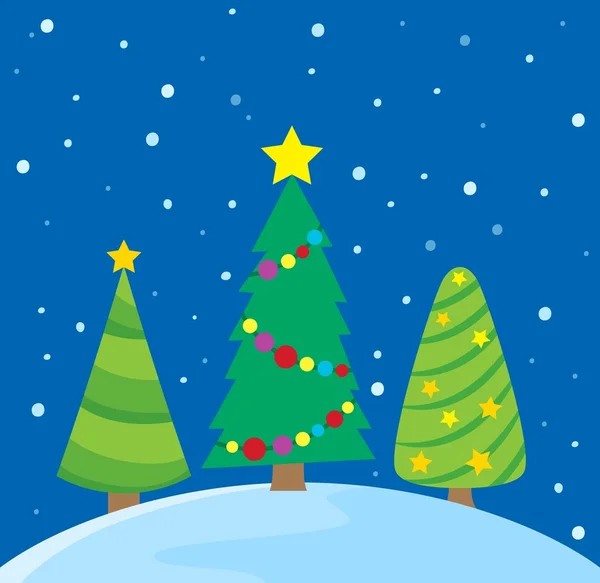 Stylized Christmas trees theme image 1 — Stock Vector
