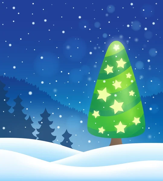Stilizált karácsonyfa téma-kép 8 — Stock Vector
