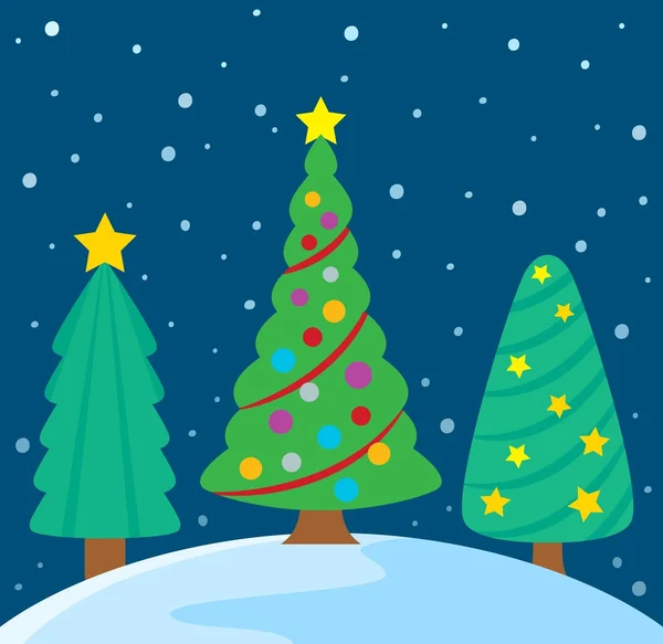 Stylized Christmas trees theme image 3 — Stock Vector