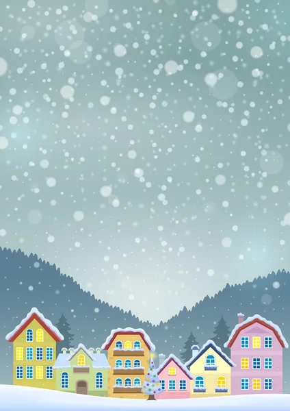 Winter thema met Kerstmis stad afbeelding 3 — Stockvector