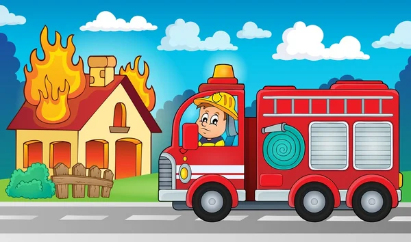 Зображення теми пожежної машини 5 Стокова Ілюстрація