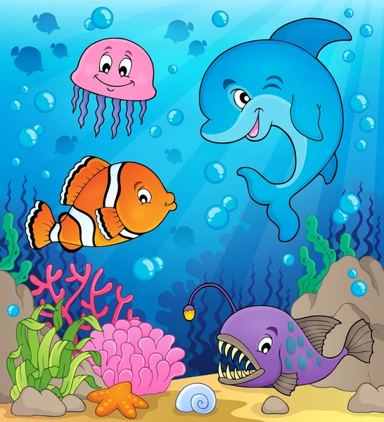 Fauna oceánica tema imagen 1 — Vector de stock