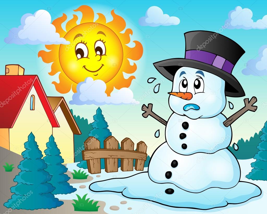 Melting snowman theme image 2 Stock Vector Image by ©clairev #94197396