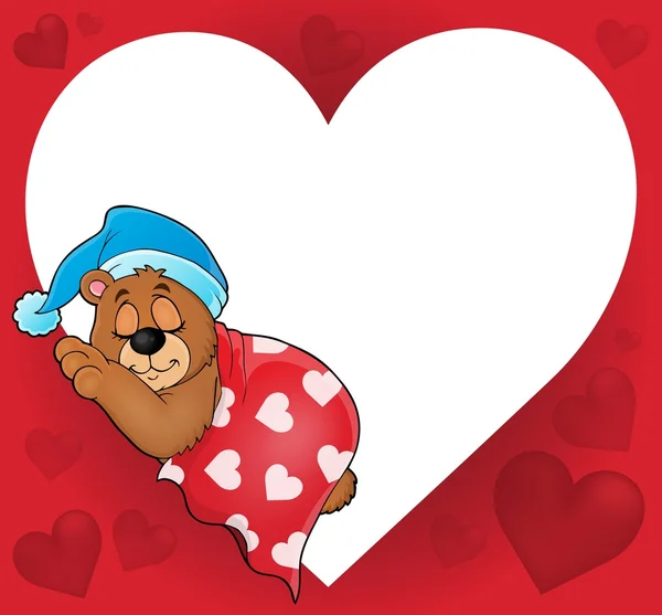 Urso com imagem tema do coração 4 — Vetor de Stock
