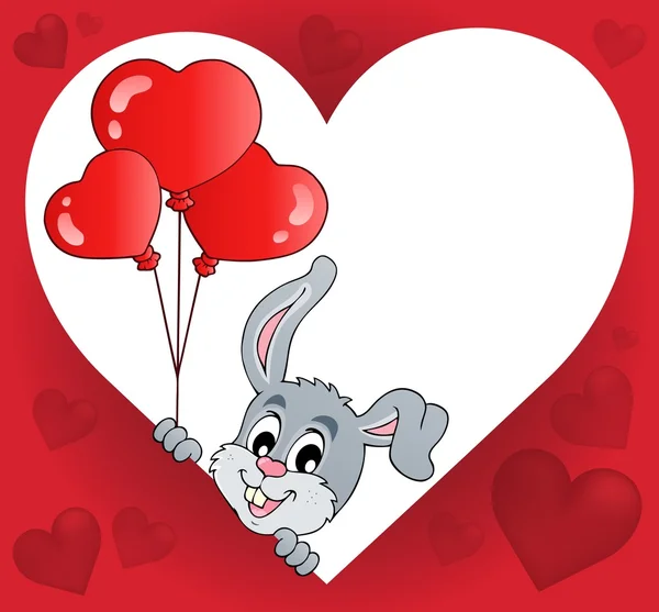 Bunny Tema 2 gözlemliyor ile kalp şekli — Stok Vektör