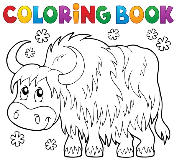 Coloring book yak theme 1 — Stock Vector