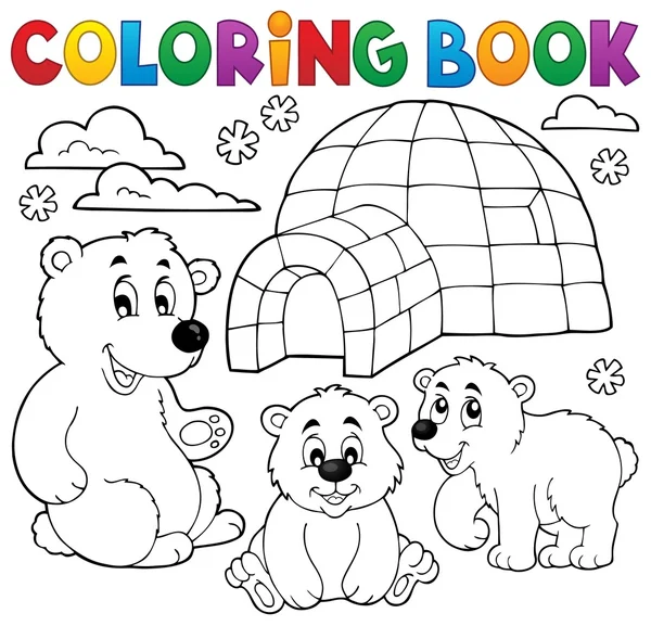 Coloring book with polar theme 1 — Stock Vector