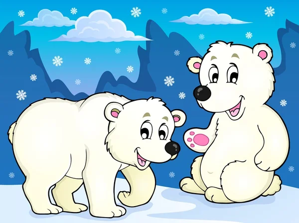 Polar bears theme image 1 — Stock Vector