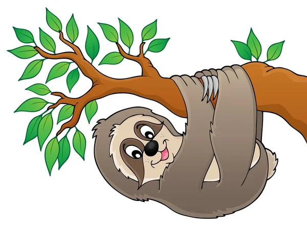Sloth on branch theme image 1 — Stock Vector