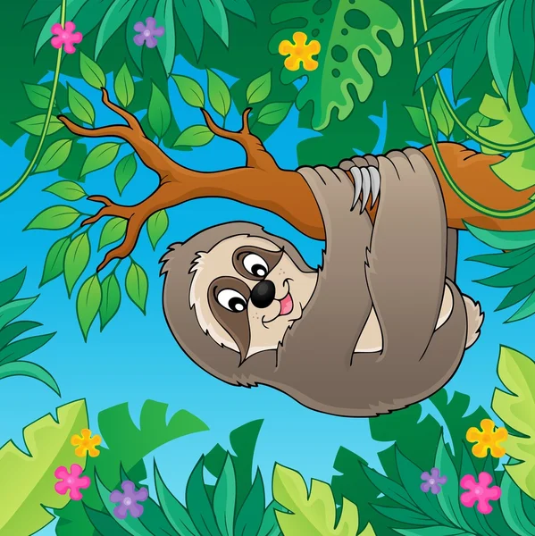 Sloth sur la branche thème image 2 — Image vectorielle