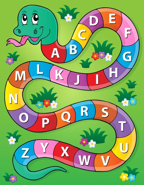 Serpiente con el tema del alfabeto imagen 2 — Vector de stock