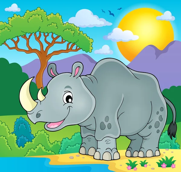 Rhino thema afbeelding 2 — Stockvector