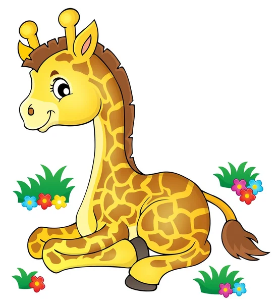 Junge Giraffe Thema Bild 1 — Stockvektor