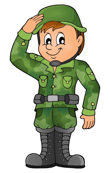 Male soldier theme image 1 Stock Illustration