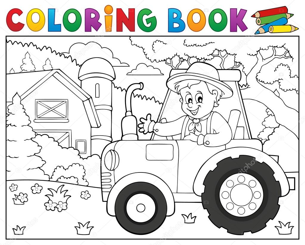 Trator na fazenda para colorir - Imprimir Desenhos