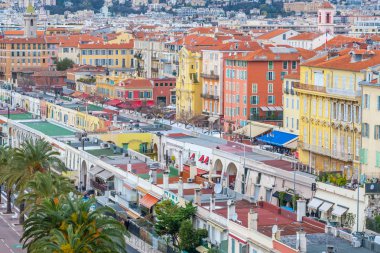 Eski Merkezi güzel manzara. Cote d'Azur, Fransız Rivierası.