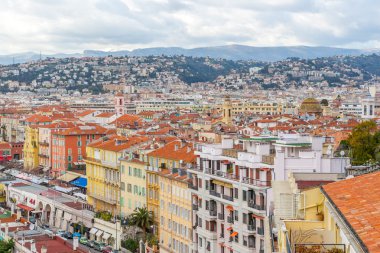 Eski Merkezi güzel manzara. Cote d'Azur, Fransız Rivierası.