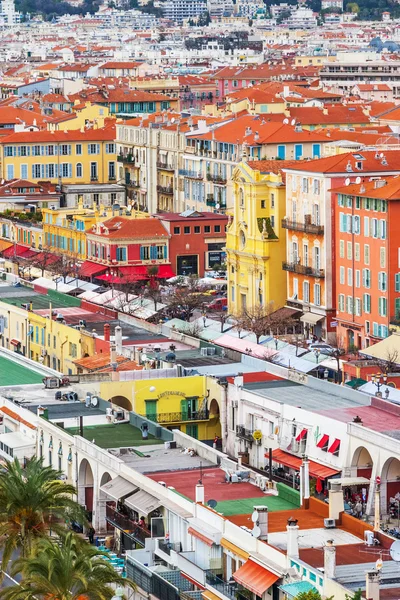Visa gamla centrum av Nice. Cote d'Azur, franska Rivieran. — Stockfoto