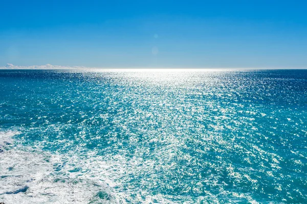 View of beautiful Mediterranean landscape, sea and sunny sky. — Stock Photo, Image