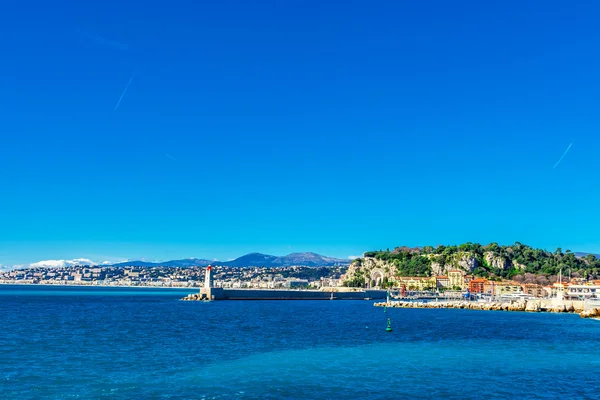 Panoramiczny widok Villefranche-sur-Mer, Nicei, Lazurowym Wybrzeżu. — Zdjęcie stockowe