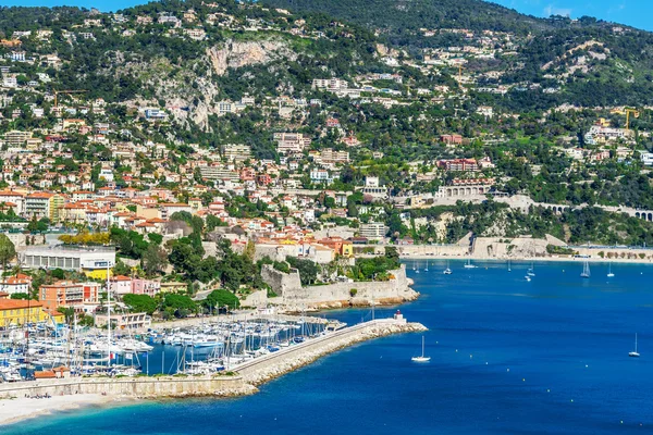 Vista panorâmica de Villefranche-sur-Mer, Nice, Riviera Francesa . — Fotografia de Stock